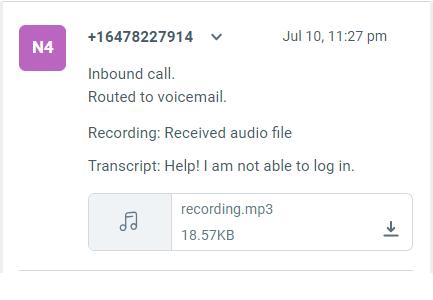 Voicemail with auto-generated transcripts