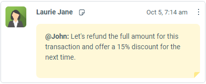 Private notes feature
